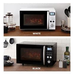 上段 WHITEのオーブンレンジ 下段 BLACKのオーブンレンジ